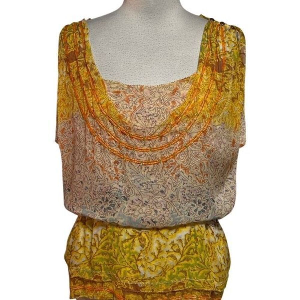 Diane Von Furstenberg 2pc Sleeveless Embellished Silk Blouse Size Small